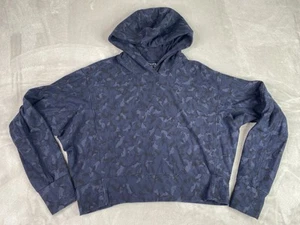 Athleta - WMNS XS - Camo Navy Farallon Printed Sweatshirt Crop - Travel Commute - Picture 1 of 9