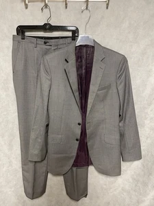 Oliver Wicks Suit Men 38R 2B Bespoke Super 140 Italy Wool Surgeon Cuffs 34X33 P - Picture 1 of 22