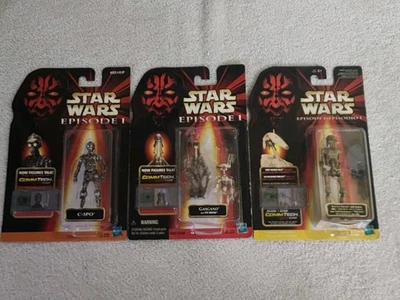 Lote de 3 figuras de acción Star Wars Episodio 1 (C-3P0, Gasgano y droide de batalla) Foto 1 de 4