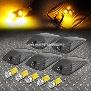 FOR 88-02 CHEVY/GMC C/K 5PCS SMOKED HOUSING YELLOW LED CAB ROOF RUNNING LIGHT - Picture 1 of 5