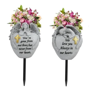Friedhof Blumen für Grab Engel und Kreuz Friedhof Friedhof Gedenkvase Ce... - Bild 1 von 9
