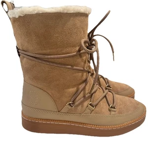 NEW! Cole Haan Cloudfeel Women's 5.5 Tan Suede Snow Boots Waterproof - Picture 1 of 8