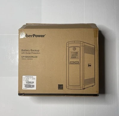 NEW CyberPower - 1500VA Sine Wave Battery Back-Up System - Black CP1500AVRLCDa - Image 1 of 4