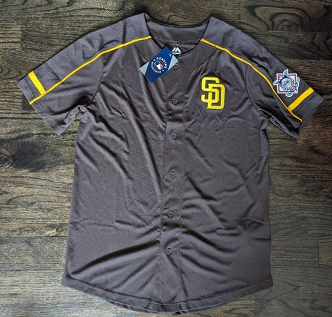 Mens Majestic San Diego Padres Jersey Brown (Blank Back) Multiple Sizes Cover