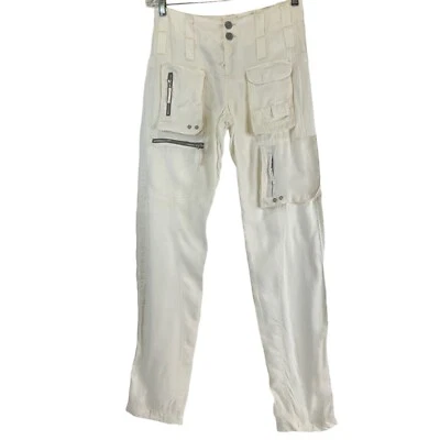 Pantalones para mujer Pete & Greta Johnny Was talla 4 Marika cargo marfil Cupra $218 nuevos sin etiquetas Foto 1 de 4