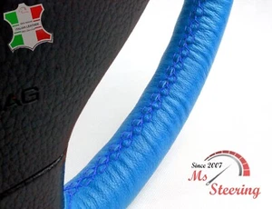 PARA CHRYSLER 200 12-13 CUBIERTA VOLANTE CUERO AZUL, AZUL CANIG 2 PIEZAS - Imagen 1 de 8