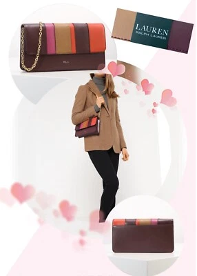 Bolso de hombro Lauren by Ralph Lauren Newbury Farrah clutch cadena borgoña $215 Foto 1 de 4