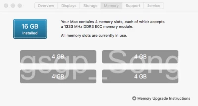 2009 2010 2012 Mac Pro MEMORY RAM Upgrade Kit 16GB (4X4GB) DDR3 1333 10600R ECC - Image 1 of 4