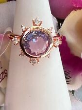 NWT/Bag Sz 7 Ring Bomb Party RBP3020 LC light Amethyst / CZ accents - rose gold