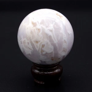 50mm Natural Quartz Crystal Gemstone Snow Agate Sphere Healing Mineral Reiki AAA - Picture 1 of 4