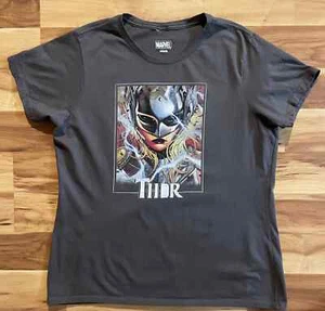 Thor Shirt Women's Gray Mighty Thor Marvel Short Sleeve Stan Lee Universe - Picture 1 of 4