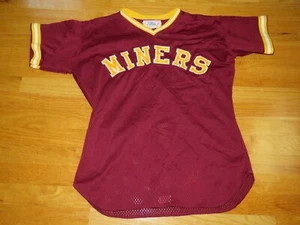 Vintage Stall & Dean MINERS No. 8 Baseball (Size 42) Short Sleeve Mesh Jersey - Picture 1 of 7