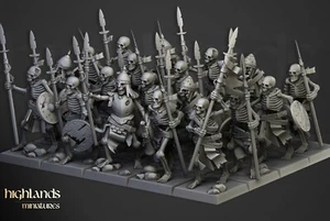 Skeleton Warriors Unit(x20)/TTRPG/Wargaming/Dungeons and Dragons/Highland - Picture 1 of 3