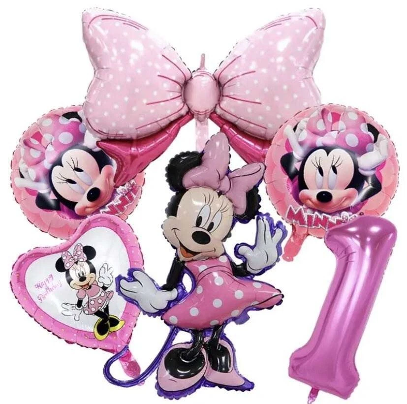 Minnie Mouse Balloons 1st Birthday Party Decorations Age 1 Pink Girls Kids - Image 1 of 1