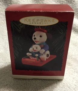 Hallmark Keepsake Ornament:Grandpa 1996 Dogs On Sled - Picture 1 of 12