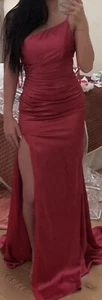 Fuchsia Prom dress one shoulder, long, from Pink Paparazzi. Worn once - Picture 1 of 3