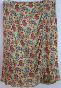 Etro Faux Wrap Paisley Skirt Elastic Waist 24-30" Scallop Hem Rt $765 Sz 40/6 - Picture 1 of 5