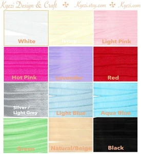 5/8 Inch 15mm Fold Over Elastic Per Yard, Masks Headband Hair Ties Dress Lace - Picture 1 of 4