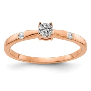 14k Rose Gold 0.08Ct Diamond Cluster Ring Special Gift For Women 2g Size 7 - Picture 1 of 3