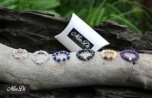 ¡Nuevos anillos de cuentas elásticas!! ¡Con plata esterlina genuina y piedras preciosas semipreciosas! - Imagen 1 de 16