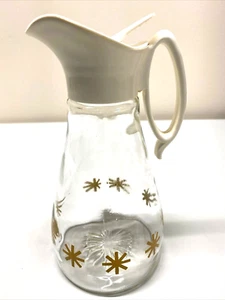 Botella de jarabe de colección cabina de troncos oro atómico starburst vidrio de anclaje 7 1/2" T - Imagen 1 de 12