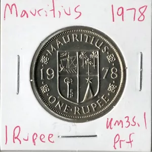 Moneda Mauricio 1 rupia 1978 KM35,1, prueba - Imagen 1 de 2