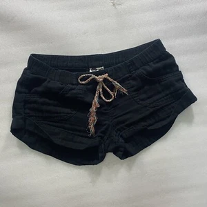 Roxy Shorts Women's Size Small 28-Inch Waist Rainbow Drawstring Black Pre-Owned - Picture 1 of 12