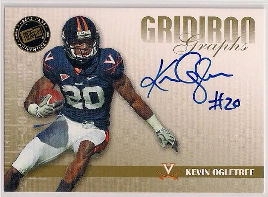 2009 KEVIN OGLETREE PRESS GRIDIRON ROOKIE AUTO DALLAS COWBOYS VIRGINIA CAVALIERS - Image 1 of 1
