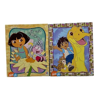 2007 Dora The Explorer & Diego Puzzles Milton Bradley Nick Jr. Kids Lot Of 2 - Image 1 of 4