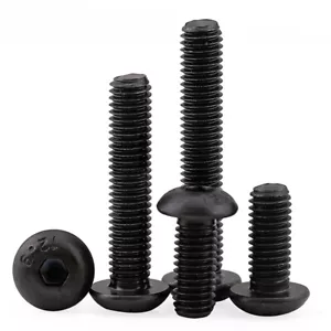 M8 M10 BUTTON HEAD HIGH TENSILE SOCKET SCREW ALLEN KEY BLACK BOLTS 12.9 - Picture 1 of 7