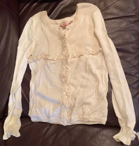 Juicy Couture Off-White Long Sleeve Cardigan Sweater- Girls Sz 10 EUC - Picture 1 of 2