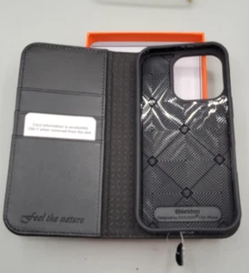 SHIELDON Case for iPhone 16 Pro 6.3", Genuine Leather Wallet Folio [Magnetic Clo - Picture 1 of 5