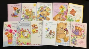 Lot Mary Hamilton Bears Greeting Cards Glitter Birthday Hallmark NEW w Envelopes - Picture 1 of 17