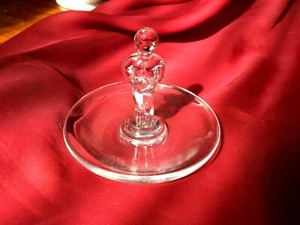 Vintage Val St Lambert Signed Ring Pin Tray Holder Mannekin Pis Boy 1920s - Picture 1 of 9