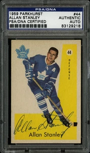 1959 PARKHURST #44 ALLAN STANLEY PSA/DNA PSA AUTOGRAPHED SIGNED HQ CARD AND AUTO - Picture 1 of 1