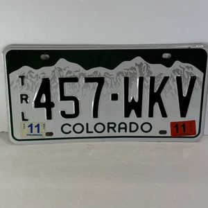 Authentic Colorado Trailer License Plate 457-WKV w/ 2011 Stickers 12” x 6” - Picture 1 of 6