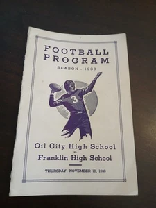 OIL CITY PA VS FRANKLIN PA HIGH SCHOOL FOOTBALL PROGRAMM, 1938 - Bild 1 von 3