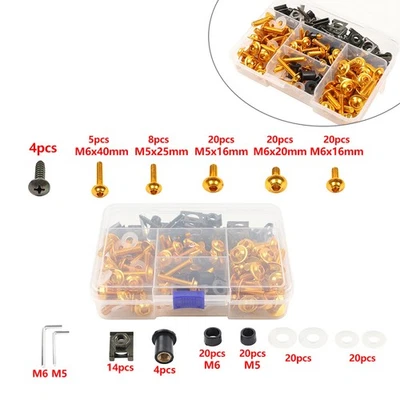 Комплект болтов золотого обтекателя крепежные винты зажимы для Honda CB1000R CBR600RR 177 шт. - Изображение 1 из 4