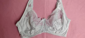 VINTAGE VASSARETTE 38DD WEISS BÜGEL UNGEFÜTTERT VOLLFLÄCHIG SATIN & SPITZE 75822 - Bild 1 von 15