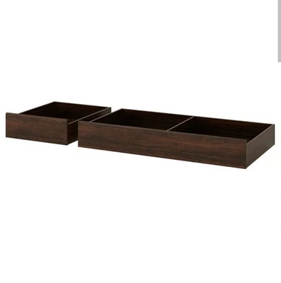 Nuevo IKEA SONGESAND Marrón Bajo Cama Almacenamiento Queen King Caja Juego De 2 Hecho en Italia Foto 1 de 3