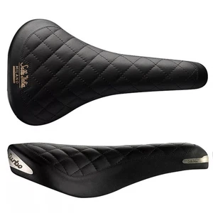 Selle Italia saddle TURBO BONNIE classic black leather L1 146 mm size FEC rails - Picture 1 of 6