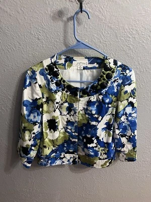 Chaqueta Blazer Josephine Studio Verde Azul Blanco Mangas 3/4 Talla 2P Mujer Foto 1 de 4