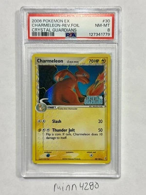 2006 POKEMON EX CRYSTAL GUARDIANS #30 CHARMELEON-REVERSE FOIL PSA 8  - Image 1 of 2