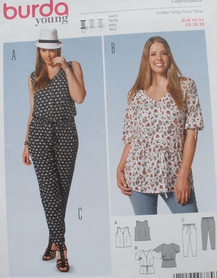 Burda Sewing Pattern 6789 Top Tunic Pants Misses Size 16-28 - Image 1 of 3