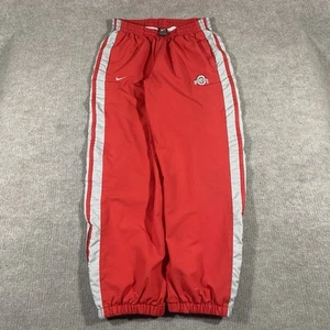 Vintage Nike Ohio State Buckeyes Trainingshose Herren L rot Windbreaker gefüttert Y2K - Bild 1 von 12
