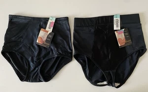 2 Vtg NWT NOS Sears Slim Shape Underwear Black XL Firm Control Brief Lycra - Picture 1 of 15