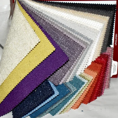 FABRIC SAMPLE BOOK Multi-Color LINEN BLEND TEXTURES 50pcs LOT Neutrals & Brights - Image 1 of 4