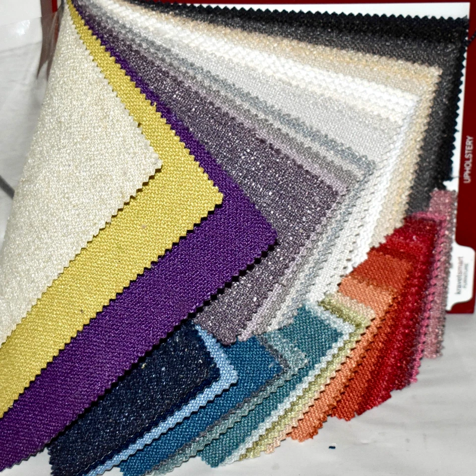 FABRIC SAMPLE BOOK Multi-Color LINEN BLEND TEXTURES 50pcs LOT Neutrals & Brights - Image 1 of 4