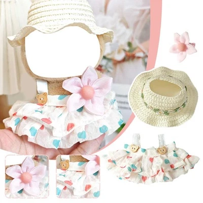 !Juego de falda ropa de muñeca de 17 cm para muñeca bubu conjunto de 3 piezas sombrero falda conjunto premium Foto 1 de 4