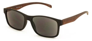 Men Modern Rectangular Tinted Reading SunGlasses - Wood Grain Temple Print UV - Picture 1 of 13